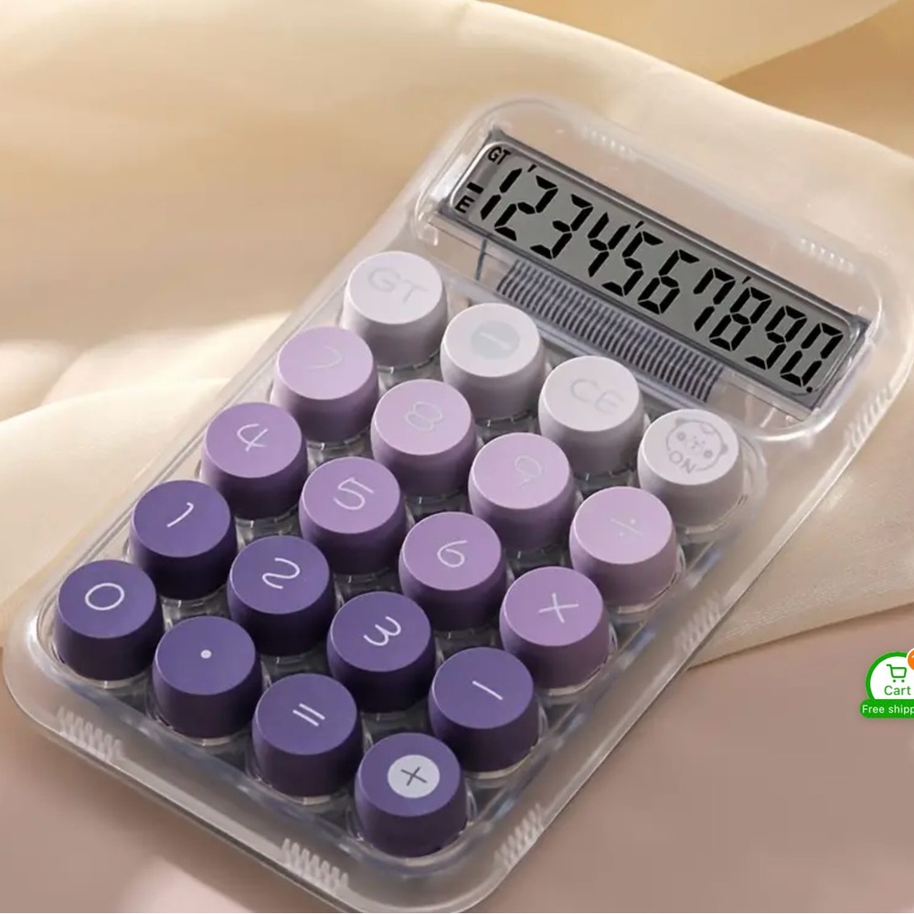 8pk Big Button Transparent Calculator